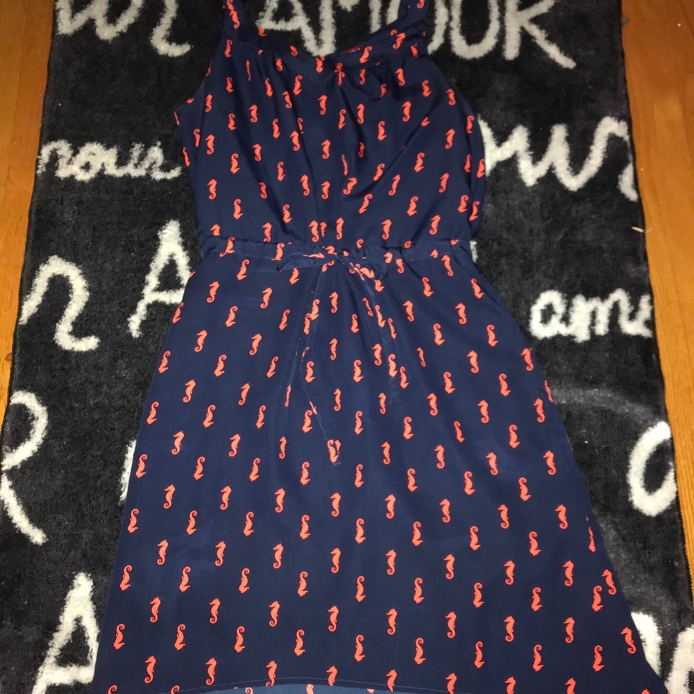 Merona seahorse orange/navy blue dress